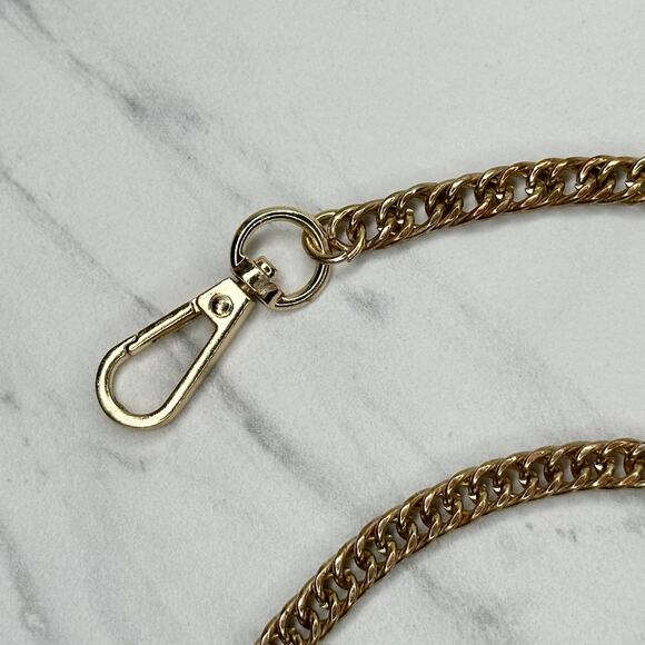 Gold Tone Chain Link Purse Handbag Bag Replacement Strap - Picture 2 of 11